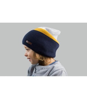 Kinder Mütze blau gelb Blazer Beanie Kids navy